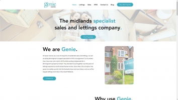 Screenshot of Genie Rooms, Birmingham website
