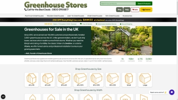 Screenshot of Greenhouse Stores website