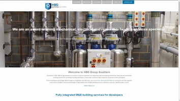 Screenshot of HBS Group Southern | Integrated Building Services | M&E | Renewable website