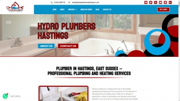 Screenshot of Hydro Plumbers Hastings website