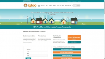Screenshot of Igloo Accommodation website