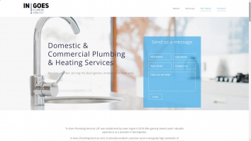 Screenshot of plumber + bathrooms website