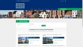 Screenshot of James & Sons, Poole website