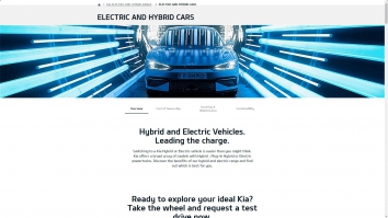 Screenshot of Our Best Hybrid Car & Electric Car Range | Kia UK website