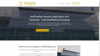 Screenshot of Scaffolding Taunton, Wellington and Somerset - Kingdom Scaffolding Ltd website