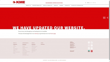 Screenshot of KME UK LTd website