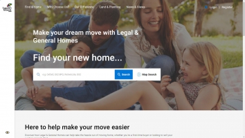 Screenshot of New Build Homes - Legal & General Homes website