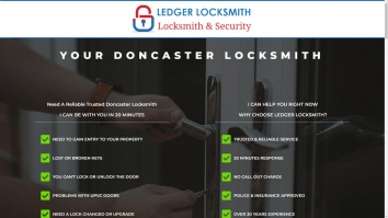 Screenshot of Ledger Locks Doncaster - Locksmith Doncaster, Yorkshire website