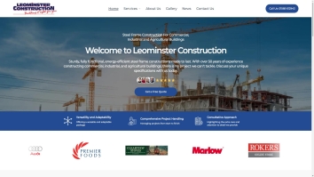 Screenshot of Leominster Construction LTD website