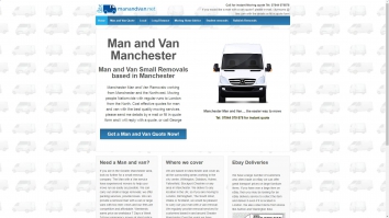 Screenshot of Manchester Man and Van hire Removal company website