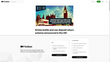 Screenshot of Drinks bottle and can deposit return scheme announced in the UK! website