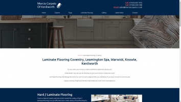 Screenshot of Mercia Carpets website