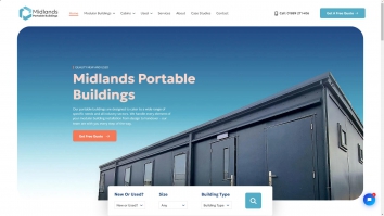 Screenshot of Midlands Portable Buildings website