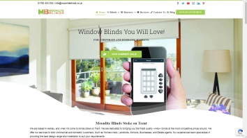 Screenshot of Moonlite Blinds Ltd website