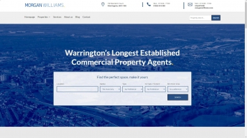 Screenshot of Morgan Williams Commercial LLP Estate and Letting Agents in Warrington website