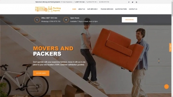 Screenshot of moving and packing experts website