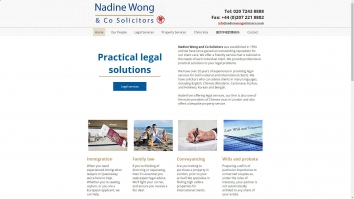 Screenshot of Nadine Wong And Co Solicitors website