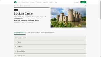 Screenshot of Bodiam Castle website
