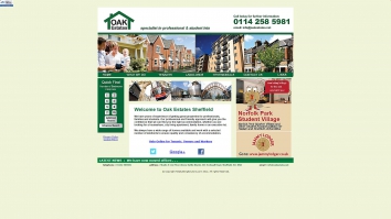 Screenshot of Oak Estates website