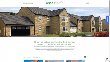 Screenshot of Orion Homes website