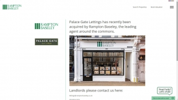 Screenshot of Palace Gate Lettings website