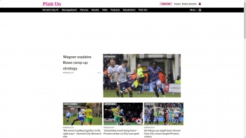 Screenshot of Norwich City News - PinkUn website