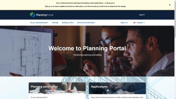 Screenshot of Planning Portal website