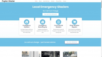 Screenshot of Poplar Glazier website
