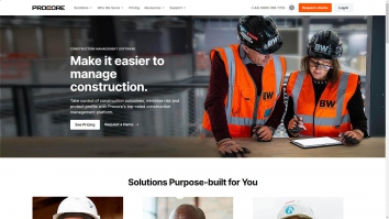 Screenshot of Procore website