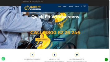 Screenshot of QuickFit Windscreens - Windscreen Replacement & Repair website