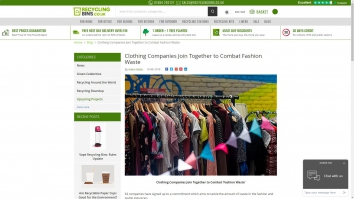 Screenshot of Clothing Companies Join Together to Combat Fashion Waste website