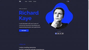Screenshot of Richard Kaye website
