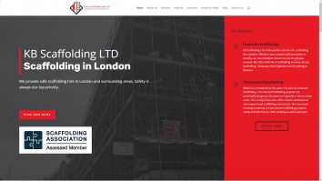 Screenshot of Affordable Scaffolding Company in London - High Quality | KB Scaffolding website
