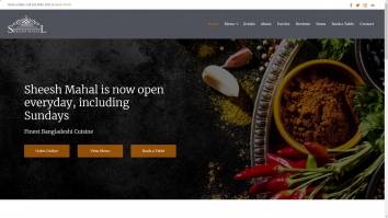 Screenshot of Sheesh Mahal – Traditional Indian Restaurant in Twickenham website