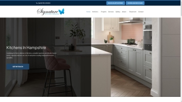 Screenshot of Signature Kitchen Designs website
