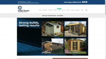 Screenshot of Wooden Garden Sheds for Sale - Solid Sheds website