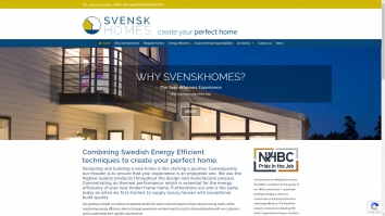 Screenshot of Svenskhomes website