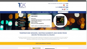 Screenshot of Tecnologic UK – Complete Process Control Solutions website