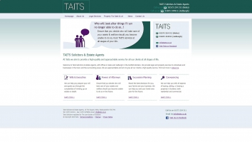 Screenshot of Taits website