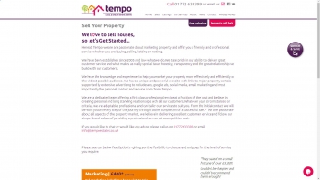 Screenshot of tempo | Sell your property website