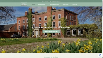 Screenshot of The Isle Estate Bed and Breakfast :: Shrewsbury, Shropshire website