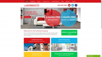 Screenshot of The Letting Company website
