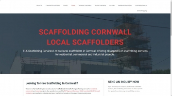 Screenshot of Scaffolding Cornwall - TLK Scaffolding Services Ltd website