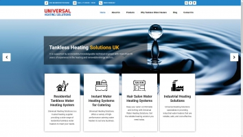 Screenshot of Universal Heating Solutions website