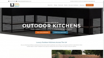 Screenshot of Outdoor Kitchens UK Furniture & Appliance Specialists | Urban Garden Space website