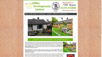 Screenshot of Valley Developments website