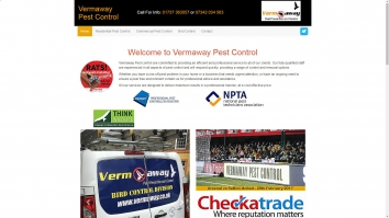 Screenshot of Vermaway Pest Control website
