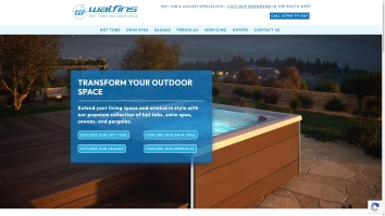 Screenshot of Walfins Spa & Leisure website