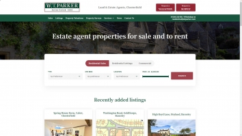 Screenshot of Estate Agent Chesterfield - W.T. Parker, Chesterfield website